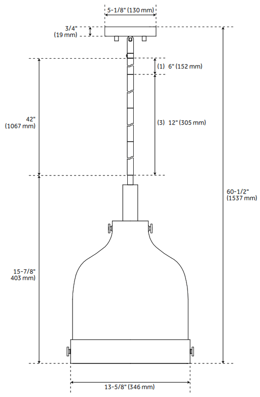 PARK HARBOR 949110 Crozet Single Pendant Light - 1