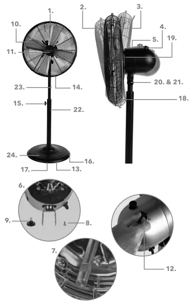 Beldray 0515449 16 Inch Pedestal Fan