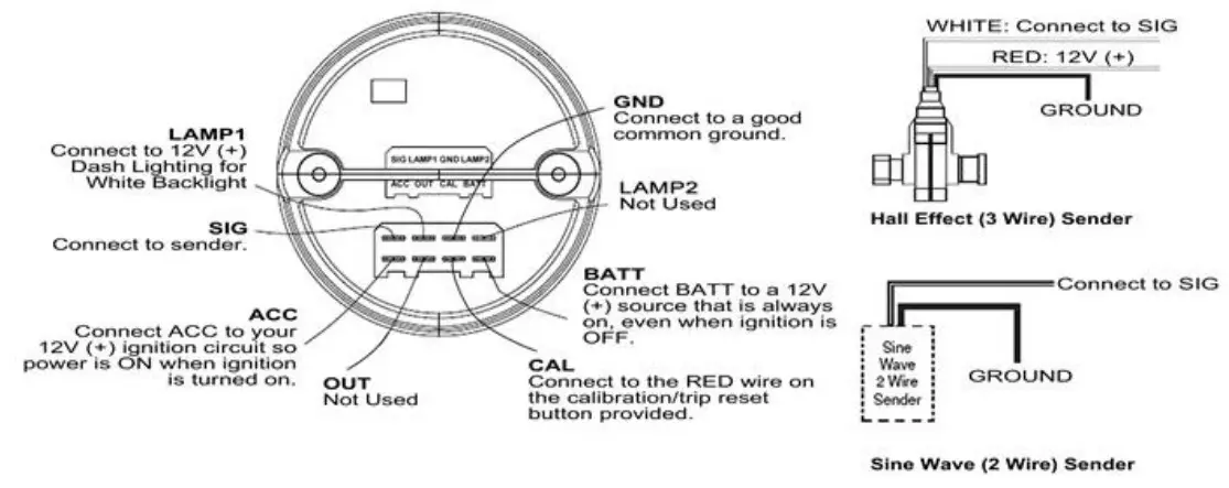 JEGS 41448 Retro Muscle Car 6 Gauge Set - Fig 1