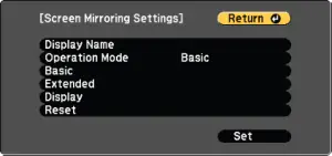 Mirroring Settings
