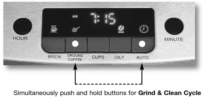 Capresso CoffeeTEAM PRO Glass 477 - . Grind & Clean Cycle