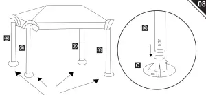 Outsunny 84C-022 3 x 4m Party Tent Outdoor Gazebo Garden Canopy Party Wedding Shelter - instalation12