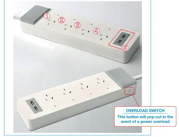 Laser CSH-4PWB2USB Smart 4 Outlet Powerboard fig8