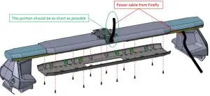 FIG 12 Thule bar cover assembly and cable routing