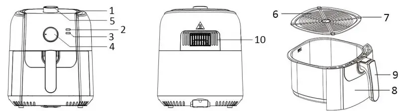 emerio AF-123543 Hot Smart Fryer - PARTS DESCRIPTION