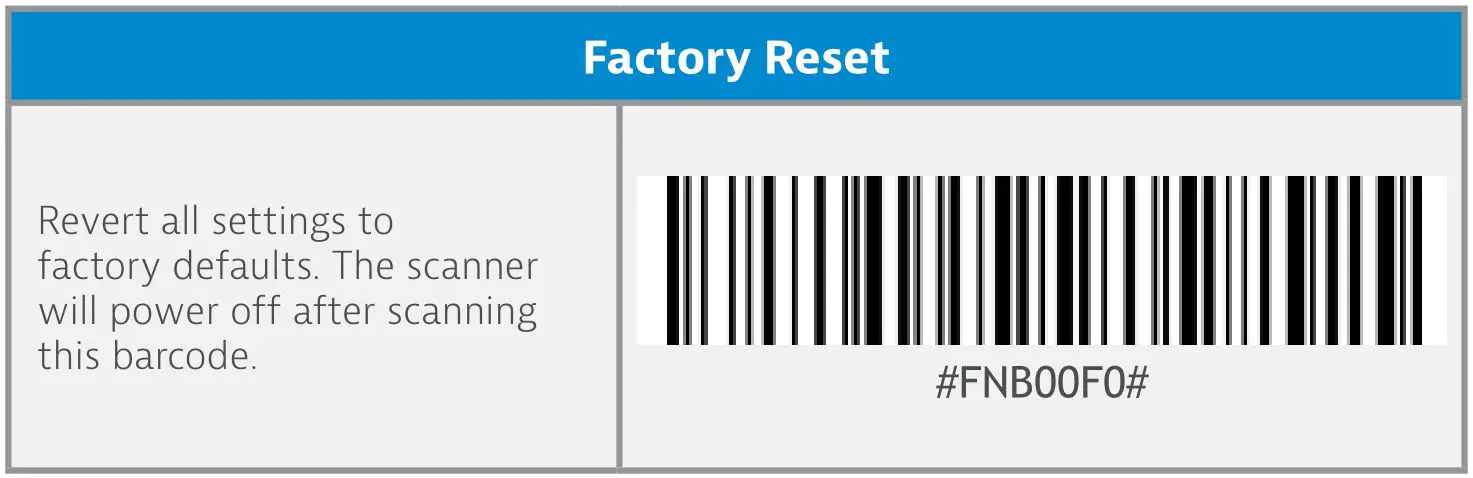 socket S700 Barcode Scanner - Factory Reset