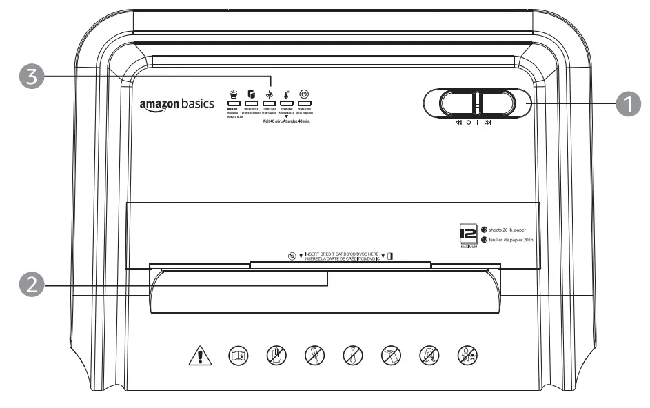 amazon basics B07PGMMNC6 12 Sheet High Security Micro Cut Paper CD and Credit Card Shredder - fig 1