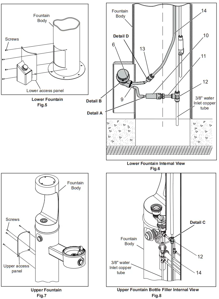 ELKAY LK4400BF Series Outdoor ezH2O Bottle Filling Station Pedestal - fig 3