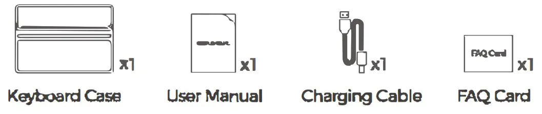 Shenzhen Qianhai Patuoxun Network Technology VTPC331AB iPad Keyboard Case - Package Con恒nts