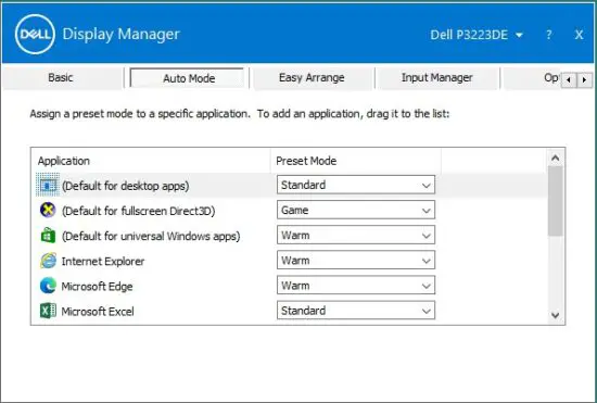 DELL P3223DE 32 Inch USB-C Hub Monitor - mode