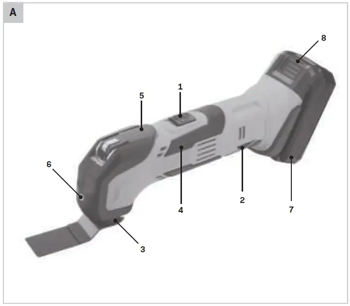 VONROC OT501DC Multi Tool Battery and Fast Charger fig 1