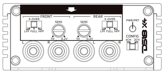 DS18 DS-X2 Ultra Compact Class D 2-Channel Amplifier - crossover control