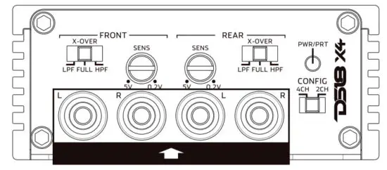DS18 DS-X2 Ultra Compact Class D 2-Channel Amplifier - input