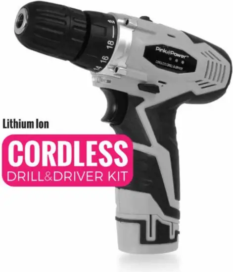 Pink Power PP121LI Lithium Ion Cordless Drill and Driver Kit