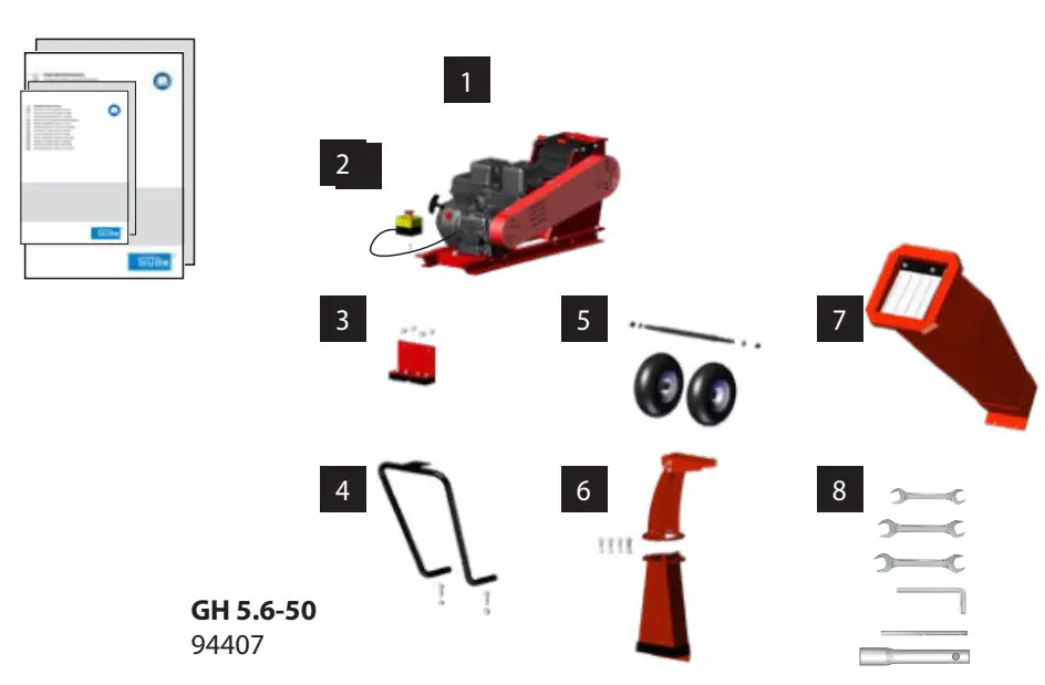 GUDE GH 5.6-50 Petrol Branch Crusher - figure
