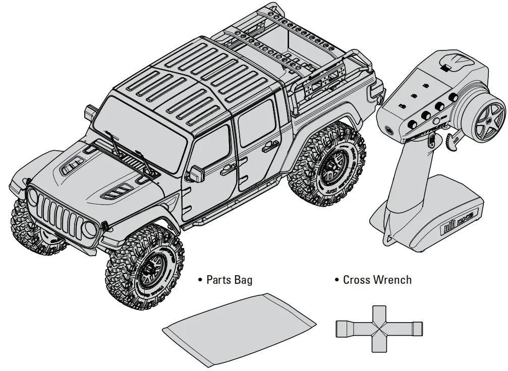 HORIZON SCX-10 III Jeep Gladiator- BOX CONTENTS