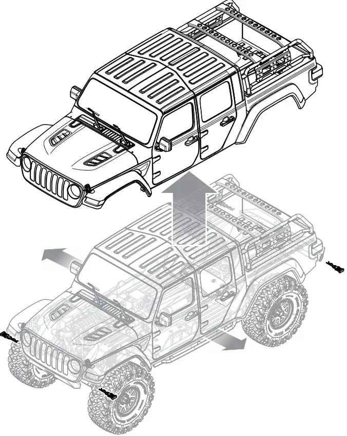 HORIZON SCX-10 III Jeep Gladiator-INSTALL THE VEHICLE -