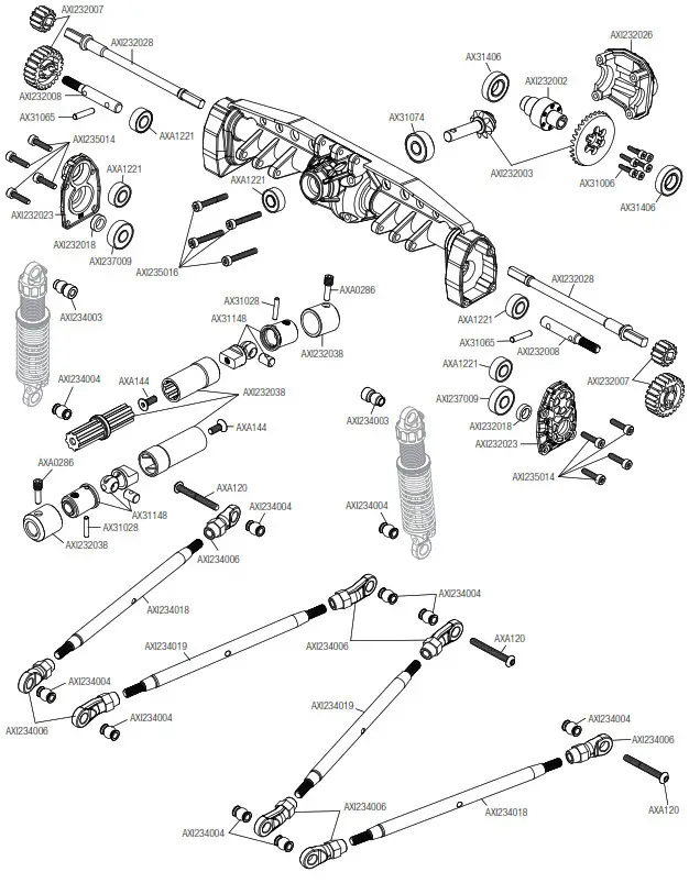 HORIZON SCX-10 III Jeep Gladiator- REAR AXLE