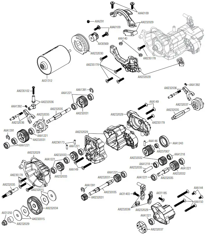 HORIZON SCX-10 III Jeep Gladiator- TRANSMISSION