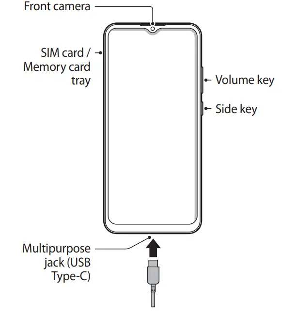 SAMSUNG SM A226B DSN Galaxy A22 Smartphone - Device layout