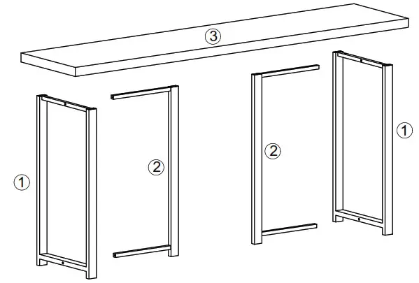 BYBLIGHT BB C0666XL Wood Finish Rectangle Long Console Table - overview 1
