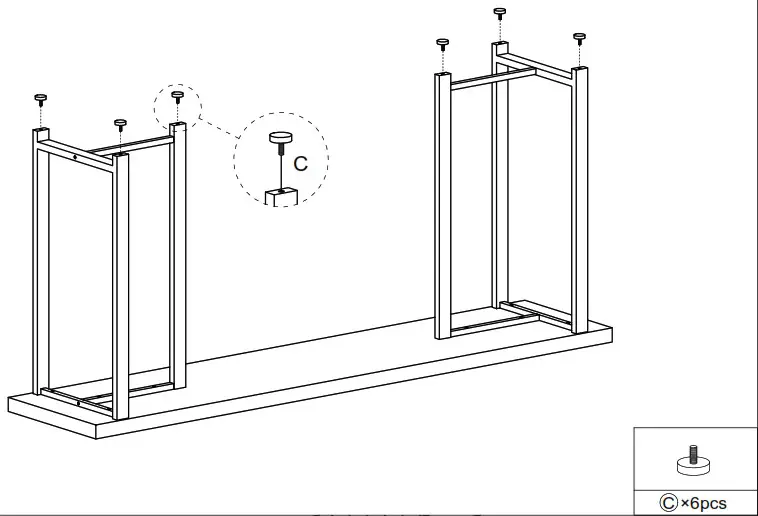 BYBLIGHT BB C0666XL Wood Finish Rectangle Long Console Table - overview 5
