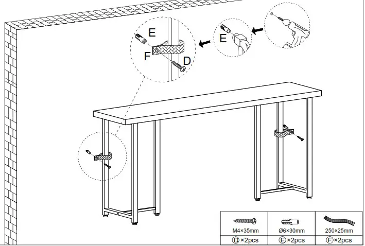 BYBLIGHT BB C0666XL Wood Finish Rectangle Long Console Table - overview 6