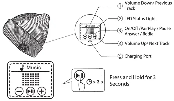 Comfine MSNB1012 Music Beanie - 2