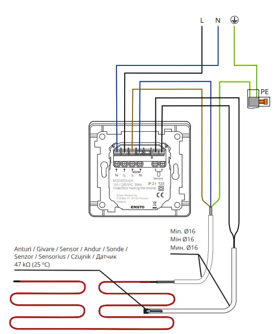 ENSTO ECO16TOUCH Combination Thermostat fig4