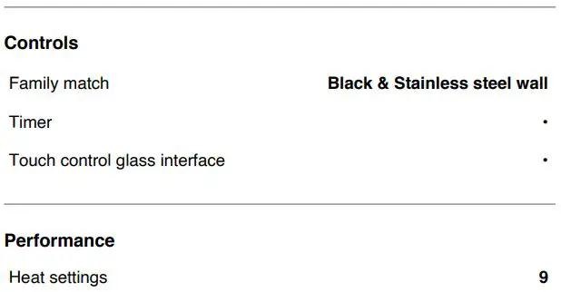 Haier HCI302TB3 30cm 2 Zones Induction Cooktop User Guide - SPECIFICATIONS