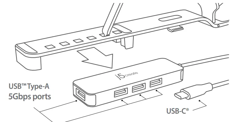 j5create-JTS223-Laptop-Stand-with-USB-4-Port-Hub-1