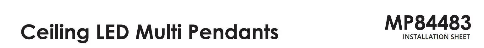 KUZCO MP84483 Ceiling LED Multi Pendants Instruction Manual