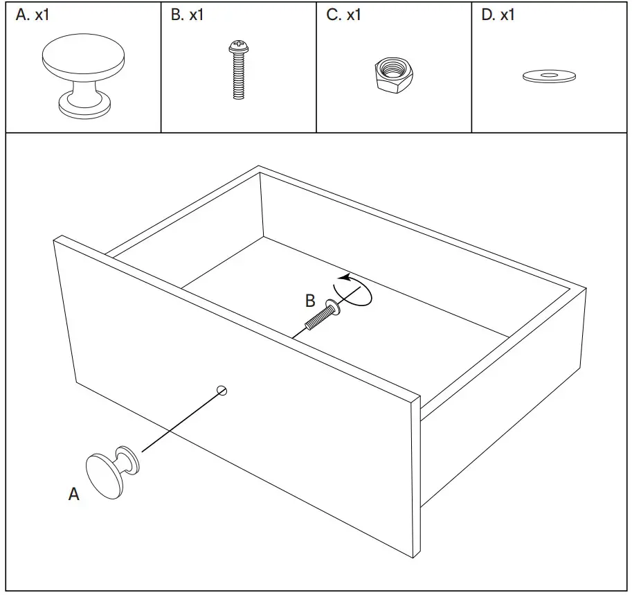 Kmart 43228508 4PK Silver Round Handles