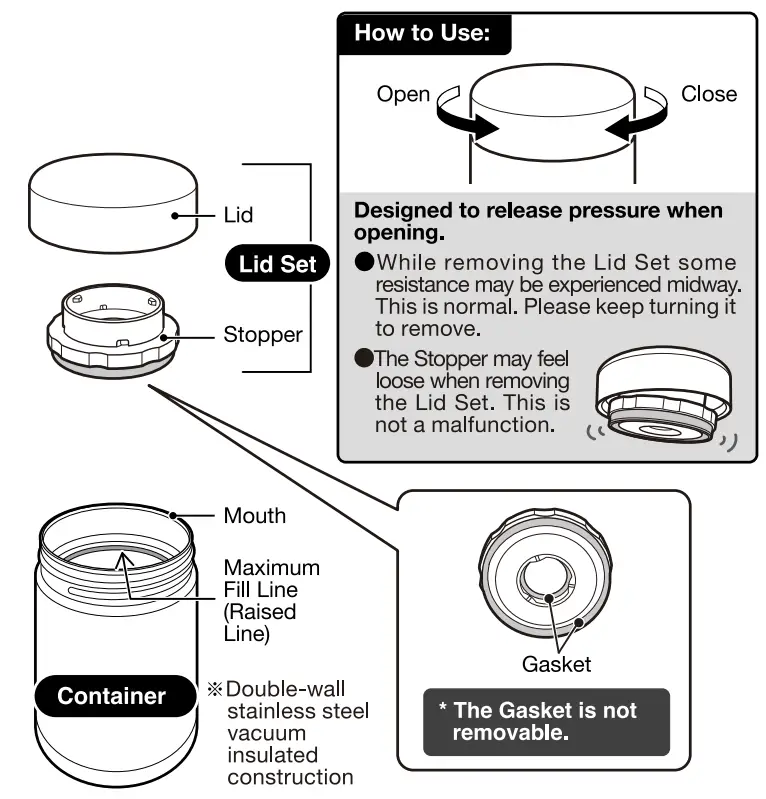 ZOJIRUSHI SW-K Stainless Steel Food Jar