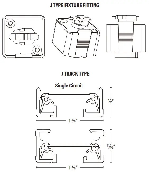 PQL BD075 Led Track Lighting H OR J Type Fitting - Figure 3