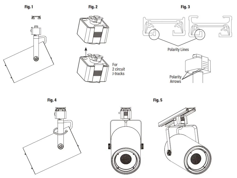 PQL BD075 Led Track Lighting H OR J Type Fitting - Figure 4
