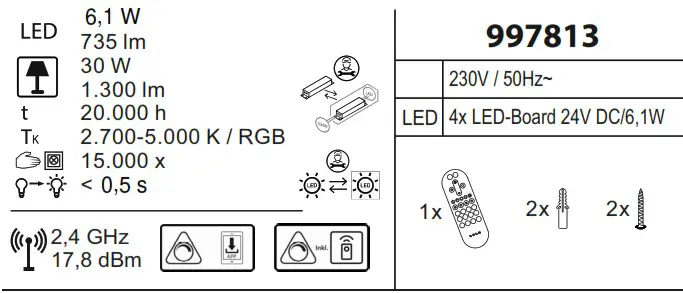 LeuchtenDirekt 11995 55 LOLAsmart SWING Ceiling Light - overview 1