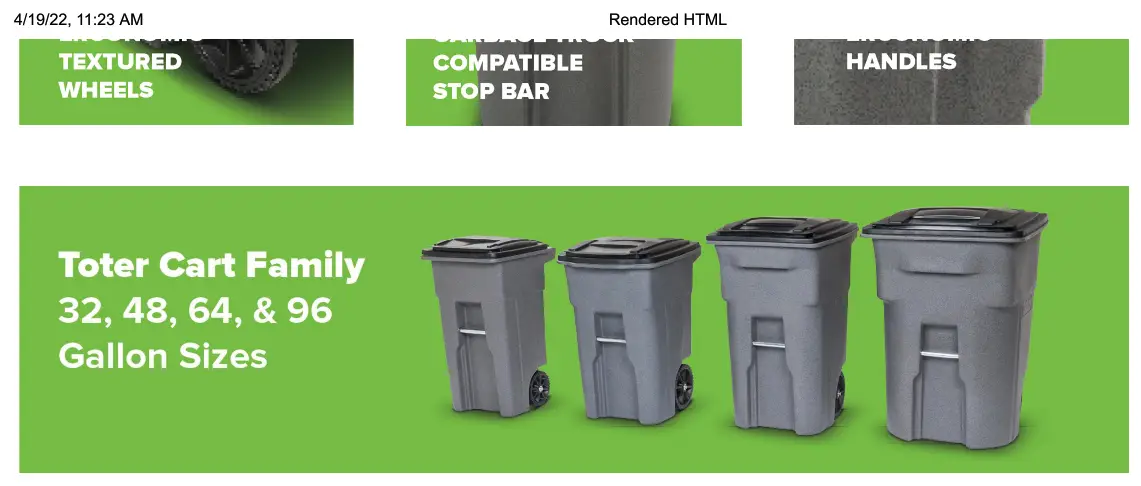 Toter 25532 R1BLU Blue Plastic Wheeled Kitchen Trash Can - fig5