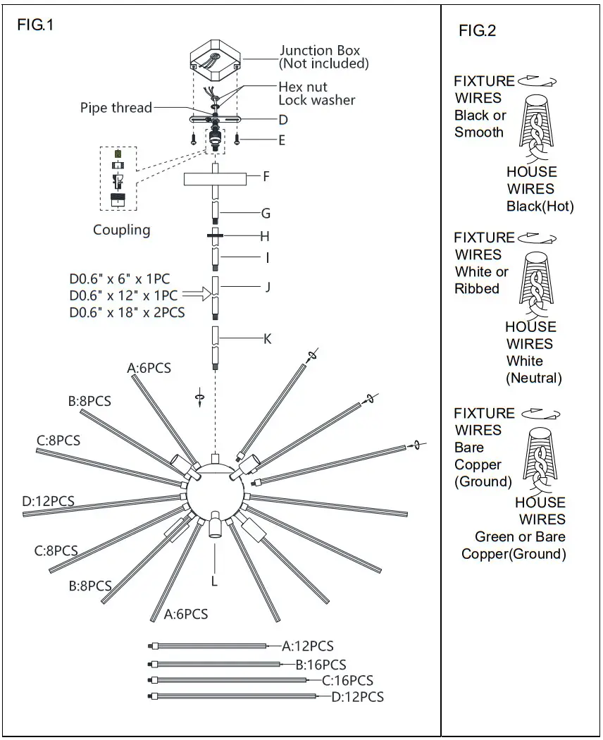 LIVEX 41255 1 Light Polished Chrome Mid Century Chandelier - Fig