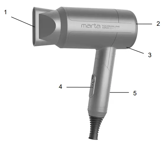 marta MT-1265 Hair Dryer - Figure 1