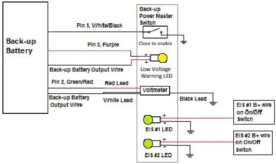 electroair EA 26000 Series EIS Back up Battery System Panel - Wiring Diagram