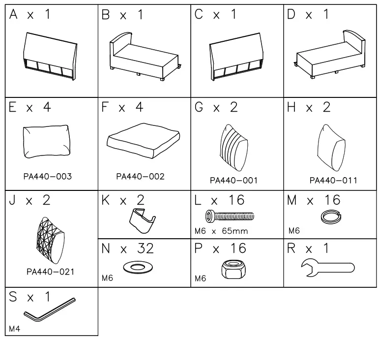ASHLEY P440-854 5 Piece Set Lounge Set - 1