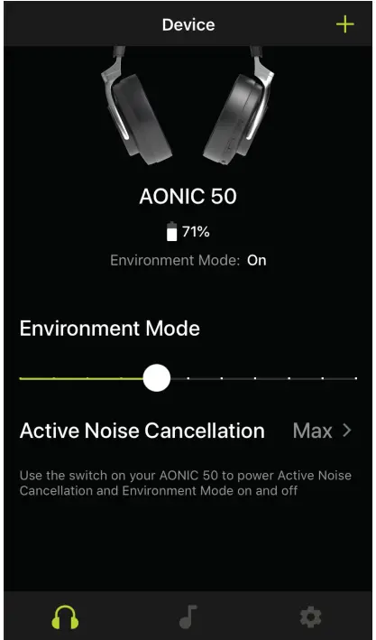 SHURE SBH2350 AONIC 50 Wireless Headphones -DEVICE