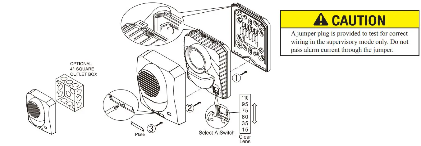 POTTER SH-1224 Series Wall Mount Select A Strobe Horn Owner's Manual - Installation