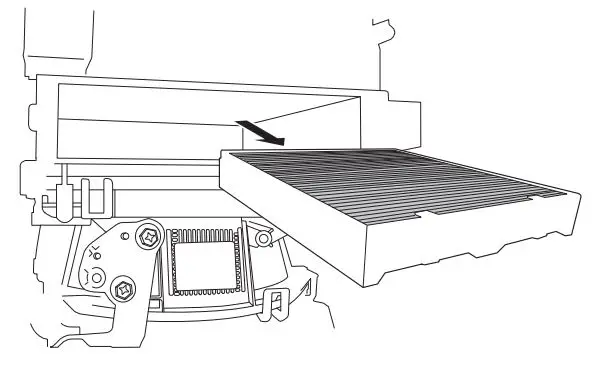 BOSCH T10 Cabin Filters - Removing the old cabin filter