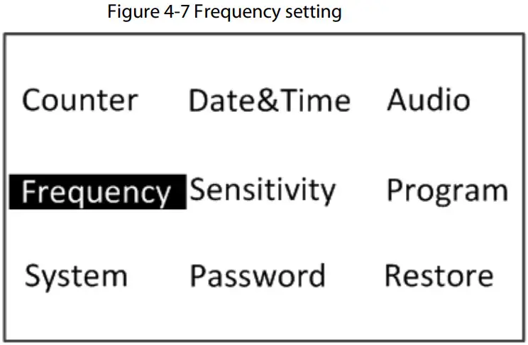dahua isc d106 Walk Through Metal Detector - Frequency setting