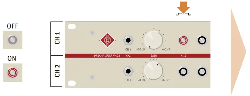 NEUMANN 2-CH Microphone Preamplifier - Switch ON