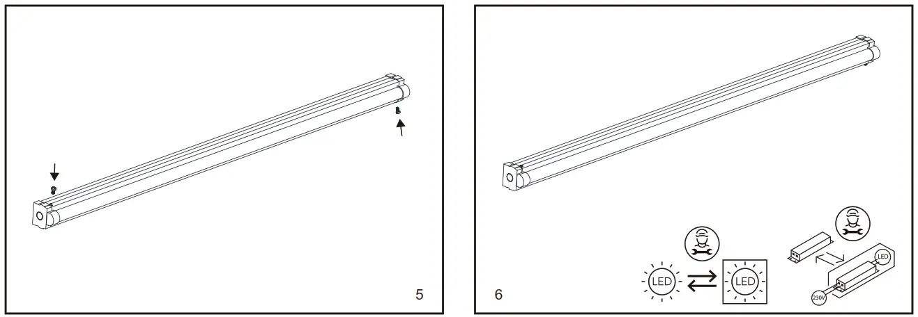 ROBOS RAE244012E 01 Alexander 24W and 40W LED Batten - fig 1