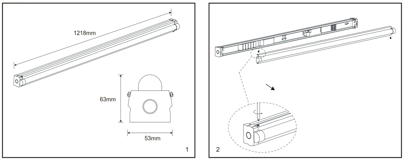 ROBOS RAE244012E 01 Alexander 24W and 40W LED Batten
