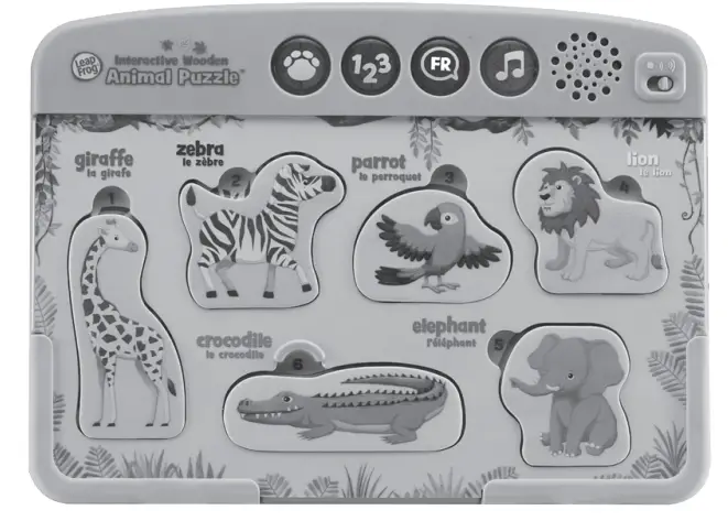 LeapFrog 613641 Interactive Wooden Animal Puzzle fig1